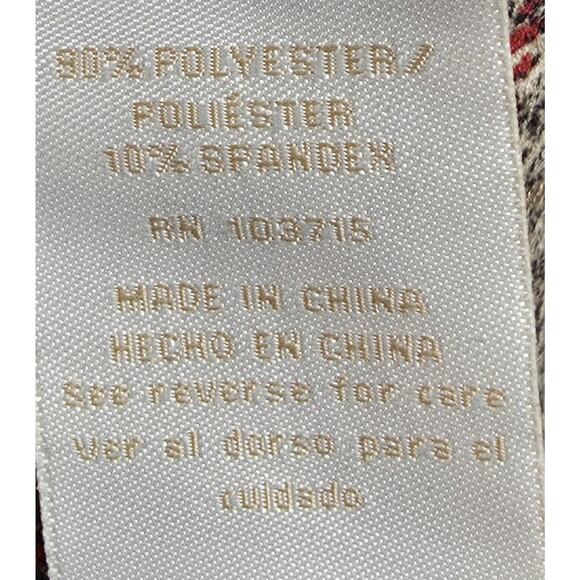 Hope Harlow Women XL (36x28) Trouser Pants Ankle Golden Shimmer Red Stretch Soft - Picture 7 of 9